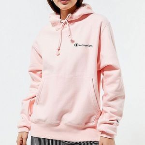 UO champion reverse weave hoodie baby pink